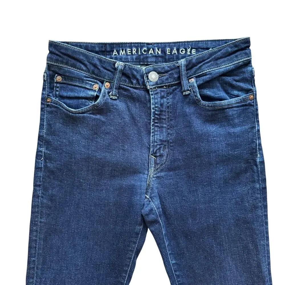 American Eagle Outfitters Men's Straight Jeans - Dark Blue - Picture 2 of 15
